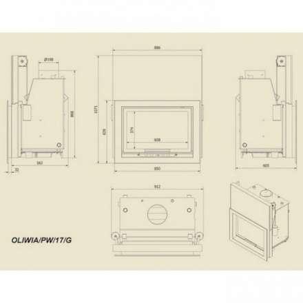 Каминная топка Kratki Oliwia/PW/17/G в Барановичах