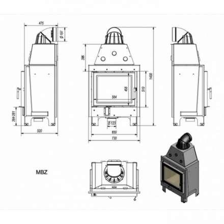 Каминная топка Kratki MBZ в Барановичах