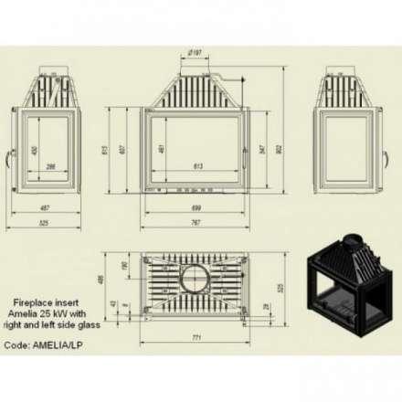 Каминная топка Kratki Amelia/LP в Барановичах