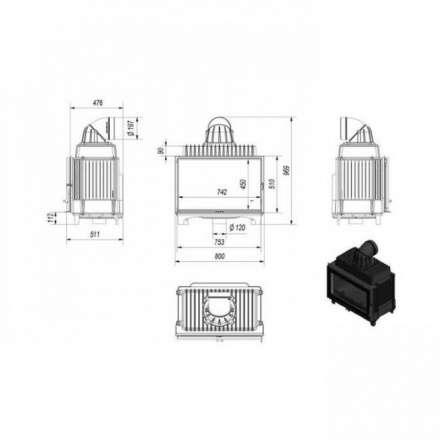 Каминная топка Kratki FRANEK/14 в Барановичах