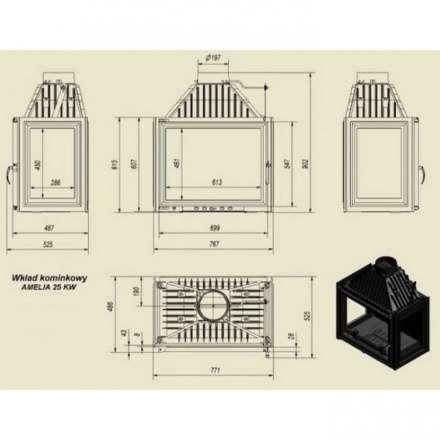 Каминная топка Kratki Amelia/LPT в Барановичах