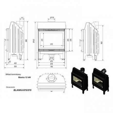 Каминная топка Kratki Blanka 670/570 в Барановичах