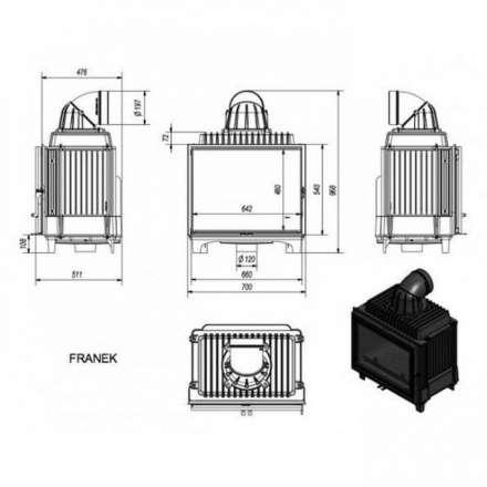 Каминная топка Kratki FRANEK/12 в Барановичах