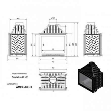 Каминная топка Kratki Amelia/LUX в Барановичах