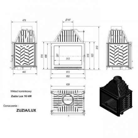 Каминная топка Kratki Zuzia/LUX в Барановичах