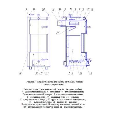 Твердотопливный котел Теплоприбор КС-Т-20-01 с РТ Амазонка бай фото в Барановичах