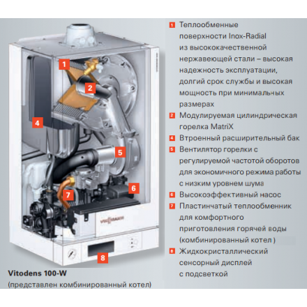 Конденсационный котел Viessmann Vitodens 100-W 19 кВт turbo одноконтурный в Барановичах